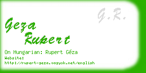 geza rupert business card