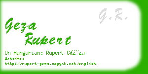 geza rupert business card